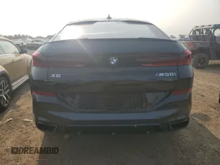2021 BMW X6 M50i with VIN 5UXCY8C05M9H31042, listed as a Copart auction lot 64614714 with 0 mi miles and Salvage Title. Bid and sale history available at carsss.com. Image 6.