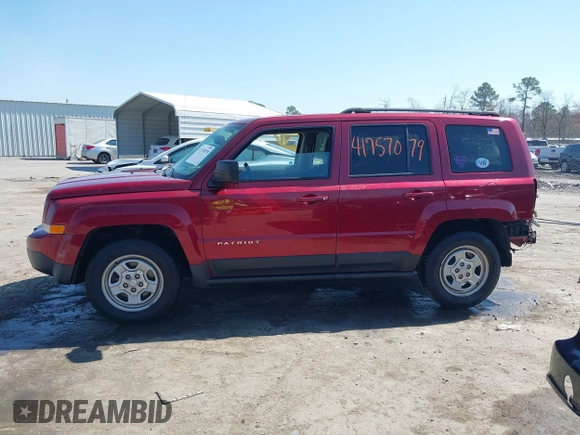 2017 Jeep Patriot Sport with VIN 1C4NJPBA4HD169654, listed as a IAAI auction lot 41757079 with 92,917 mi miles. Bid and sale history available at carsss.com. Image 15.