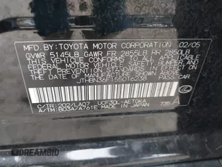 2005 Lexus LS 430 z VIN JTHBN36F155016238, wystawiony jako IAAI lot #41522383 z przebiegiem 180 659 mil mil oraz . Historia ofert i sprzedaży dostępna na DreamBid. Obrazek 9.