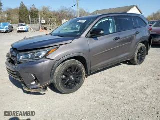2019 Toyota Highlander SE with VIN 5TDJZRFH3KS964295, listed as a Copart auction lot 51989065 with 97,222 mi miles and Salvage Title. Bid and sale history available at carsss.com. Image 1.