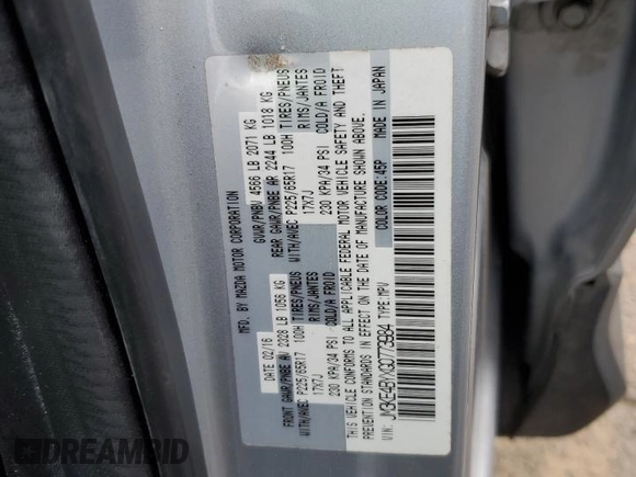 2016 Mazda CX-5 Sport с VIN JM3KE4BYXG0773984, выставлен на аукционе Copart как лот 54342225 с пробегом 137 618 миль миль и Чистый • Clean title. История ставок и продаж доступна на DreamBid. Изображение 12.