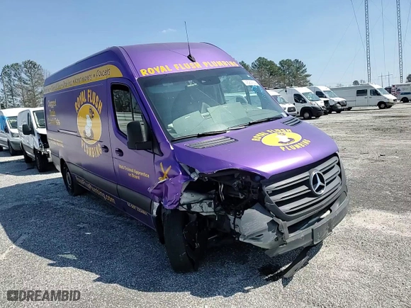 2022 Mercedes-Benz Sprinter Cargo Van with VIN W1Y4ECHY8NT107782, listed as a Copart auction lot 45262934 with 25,029 mi miles and Salvage Title. Bid and sale history available at carsss.com. Image 11.