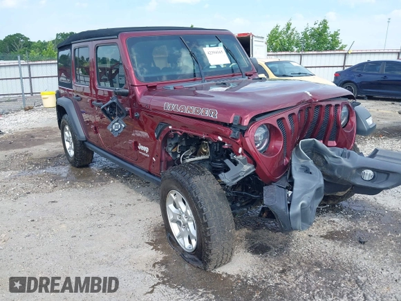 2021 Jeep Wrangler Unlimited Sport S с VIN 1C4HJXDG0MW709711, выставлен на аукционе IAAI как лот 42394165 с пробегом 52 916 миль миль и . История ставок и продаж доступна на DreamBid. Изображение 1.