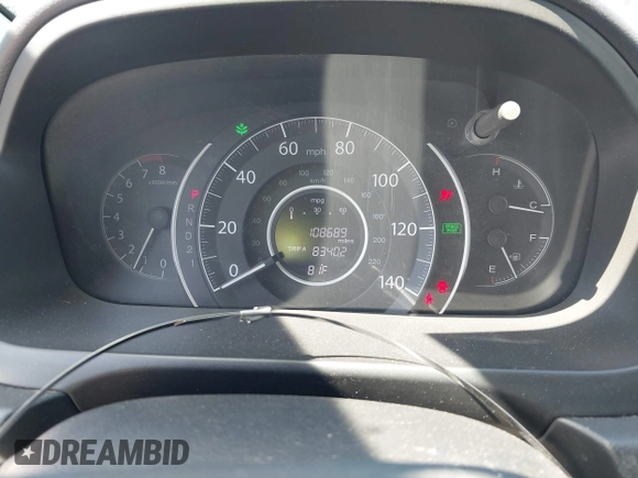 2013 Honda CR-V EX-L with VIN 2HKRM4H73DH634299, listed as a IAAI auction lot 42319666 with 108,689 mi miles and . Bid and sale history available at DreamBid. Image 7.