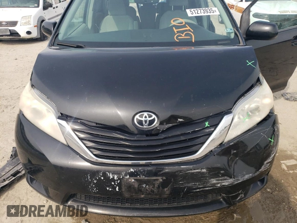 2013 Toyota Sienna LE AAS with VIN 5TDKK3DC8DS356112, listed as a Copart auction lot 51273935 with 254,313 mi miles and Salvage Title. Bid and sale history available at carsss.com. Image 12.