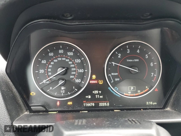 2016 BMW 2 Series 228i xDrive with VIN WBA1L9C57GV325066, listed as a Copart auction lot 44158955 with 114,476 mi miles and Salvage Title. Bid and sale history available at carsss.com. Image 9.