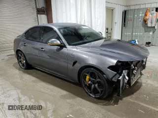 2017 Alfa Romeo Giulia with VIN ZARFAEAV6H7550942, listed as a Copart auction lot 48866585 with 25,634 mi miles and Salvage title. Bid and sale history available at DreamBid. Image 4.