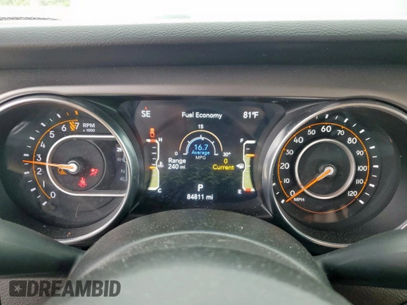 2021 Jeep Gladiator Willys с VIN 1C6HJTAG9ML606731, выставлен на аукционе Copart как лот 59873205 с пробегом 84 811 миль миль и Списание • Salvage title. История ставок и продаж доступна на DreamBid. Изображение 9.