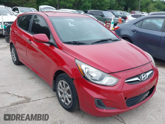 2014 Hyundai Accent GS with VIN KMHCT5AE1EU172027, listed as a IAAI auction lot 42165016 with 140,943 mi miles and . Bid and sale history available at carsss.com. Image 1.