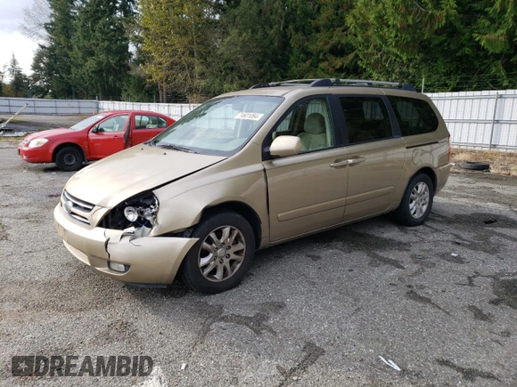 2006 Kia Sedona LX with VIN KNDMB233866080327, listed as a Copart auction lot 74601084 with 219,974 mi miles and Salvage Title. Bid and sale history available at carsss.com. Image 1.