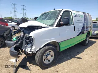 2015 Chevrolet Express Cargo z VIN 1GCWGFCF2F1108650, wystawiony jako Copart lot #60387244 z przebiegiem 188 222 mil mil oraz Szkoda całkowita • Salvage title. Historia ofert i sprzedaży dostępna na DreamBid. Obrazek 1.
