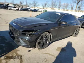 2023 Genesis G70 2.0T with VIN KMTG34TA4PU104299, listed as a Copart auction lot 82094324 with 33,862 mi miles and Salvage title. Bid and sale history available at DreamBid. Image 1.