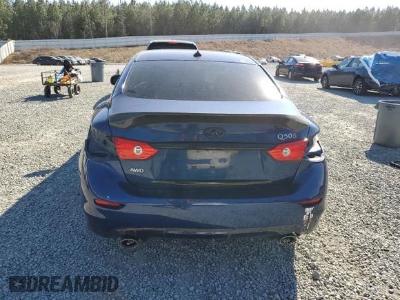 2017 Infiniti Q50 Red Sport 400 with VIN JN1FV7AR7HM870594, listed as a Copart auction lot 46469235 with 70,598 mi miles and Salvage Title. Bid and sale history available at carsss.com. Image 6.