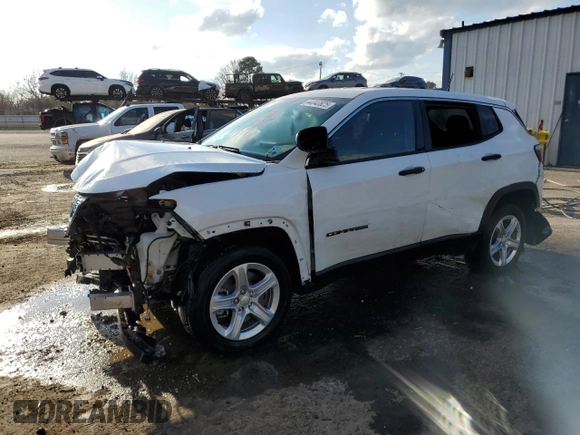 2023 Jeep Compass Sport with VIN 3C4NJDAN7PT547994, listed as a Copart auction lot 44040825 with 35,148 mi miles and Salvage title. Bid and sale history available at DreamBid. Image 1.