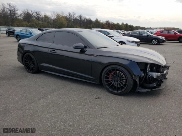 2019 Audi S5 Coupe Premium Plus with VIN WAUP4AF52KA002306, listed as a Copart auction lot 75962184 with 39,466 mi miles and Salvage Title. Bid and sale history available at carsss.com. Image 4.