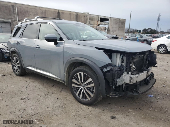 2022 Nissan Pathfinder Platinum with VIN 5N1DR3DK0NC249534, listed as a Copart auction lot 43412725 with 48,164 mi miles and Salvage Title. Bid and sale history available at carsss.com. Image 4.