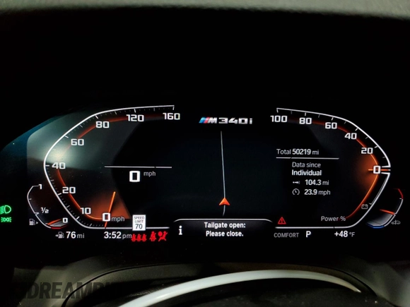 2022 BMW 3 Series M340i xDrive with VIN 3MW5U9J01N8C39211, listed as a Copart auction lot 86529384 with 50,219 mi miles and Salvage Title. Bid and sale history available at carsss.com. Image 9.