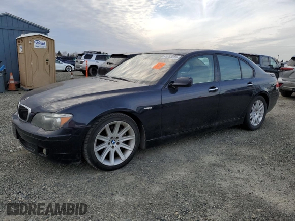 2007 BMW 7 Series 750i with VIN WBAHL835X7DT08910, listed as a Copart auction lot 45055265 with 145,050 mi miles and Clean title. Bid and sale history available at DreamBid. Image 1.