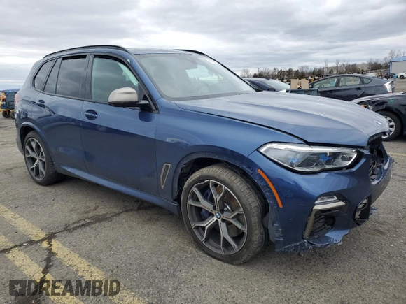 2021 BMW X5 M50i with VIN 5UXJU4C03M9E52555, listed as a Copart auction lot 48171365 with 64,731 mi miles and Salvage Title. Bid and sale history available at carsss.com. Image 4.