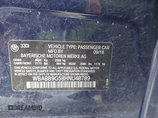2017 BMW 3 Series 330i with VIN WBA8B9G58HNU48789, listed as a IAAI auction lot 41845532 with 139,033 mi miles. Bid and sale history available at carsss.com. Image 9.