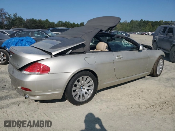 2004 BMW 6 Series 645Ci with VIN WBAEK73414B320149, listed as a Copart auction lot 70424584 with 55,872 mi miles and Salvage Title. Bid and sale history available at carsss.com. Image 3.