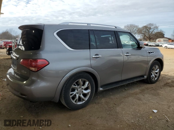2011 Infiniti QX56 7-passenger with VIN JN8AZ2NE9B9005517, listed as a Copart auction lot 44799925 with 150,030 mi miles and Salvage Title. Bid and sale history available at carsss.com. Image 3.