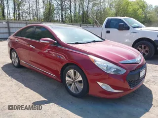 2013 Hyundai Sonata Hybrid with VIN KMHEC4A46DA080504, listed as a IAAI auction lot 42066994 with 107,888 mi miles. Bid and sale history available at carsss.com. Image 1.