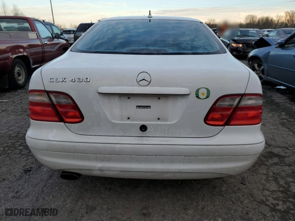 2001 Mercedes-Benz CLK-Class with VIN WDBLJ70G91F185789, listed as a Copart auction lot 86546174 with 140,958 mi miles and Salvage Title. Bid and sale history available at carsss.com. Image 6.