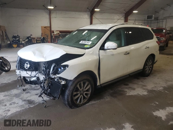 2015 Nissan Pathfinder S z VIN 5N1AR2MM8FC682891, wystawiony jako Copart lot #59509385 z przebiegiem Nie podano mil oraz Nie do naprawy • Non repairable. Historia ofert i sprzedaży dostępna na DreamBid. Obrazek 1.