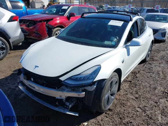 2020 Tesla Model 3 Long Range with VIN 5YJ3E1EB9LF735340, listed as a IAAI auction lot 41765919 with Not Provided miles. Bid and sale history available at carsss.com. Image 2.