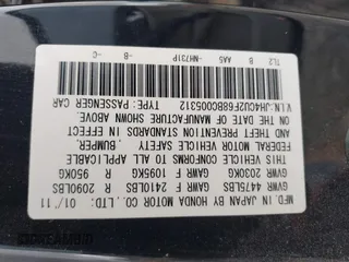 2011 Acura TSX z VIN JH4CU2F68BC005312, wystawiony jako IAAI lot #42331991 z przebiegiem 182 356 mil mil oraz . Historia ofert i sprzedaży dostępna na DreamBid. Obrazek 9.