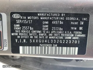 2018 Kia Optima EX with VIN 5XXGU4L33JG223701, listed as a Copart auction lot 44531825 with 84,419 mi miles and Salvage Title. Bid and sale history available at carsss.com. Image 14.