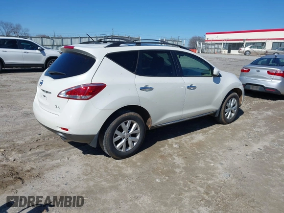 2012 Nissan Murano SL with VIN JN8AZ1MUXCW103848, listed as a IAAI auction lot 41635052 with 175,420 mi miles and . Bid and sale history available at carsss.com. Image 4.
