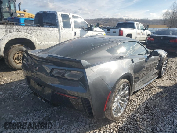 2017 Chevrolet Corvette Z06 3LZ with VIN 1G1YU2D64H5605132, listed as a Copart auction lot 86913304 with 57,490 mi miles and Salvage Title. Bid and sale history available at carsss.com. Image 3.