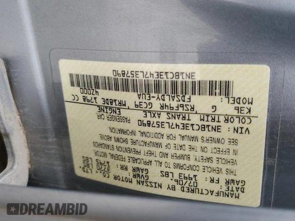 2007 Nissan Versa 1.8 S with VIN 3N1BC13E47L357890, listed as a Copart auction lot 50327045 with 188,445 mi miles and Salvage Title. Bid and sale history available at carsss.com. Image 14.
