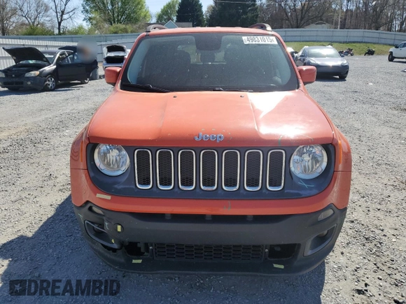 2015 Jeep Renegade Latitude with VIN ZACCJABT1FPB42710, listed as a Copart auction lot 49831015 with 196,048 mi miles and Salvage Title. Bid and sale history available at carsss.com. Image 5.