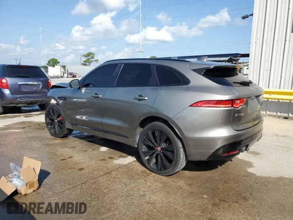 2018 Jaguar F-Pace S with VIN SADCM2FV5JA288307, listed as a Copart auction lot 63465915 with 76,619 mi miles and Salvage title. Bid and sale history available at DreamBid. Image 2.