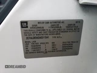 2010 GMC Terrain SLE-2 with VIN 2CTALDEW2A6311541, listed as a Copart auction lot 84206774 with 128,714 mi miles and Salvage Title. Bid and sale history available at carsss.com. Image 14.