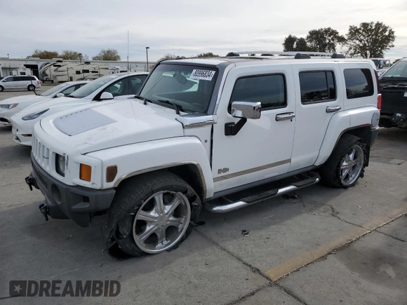 2007 Hummer H3 SUV with VIN 5GTDN13E178115646, listed as a Copart auction lot 80996834 with 160,478 mi miles and Salvage Title. Bid and sale history available at carsss.com. Image 1.
