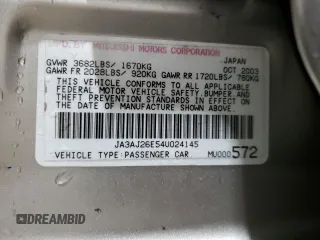 2004 Mitsubishi Lancer ES with VIN JA3AJ26E54U024145, listed as a Copart auction lot 85004014 with 94,511 mi miles and Salvage Title. Bid and sale history available at carsss.com. Image 12.