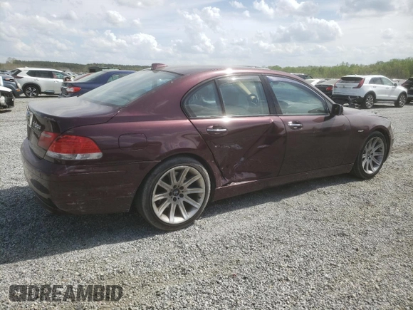 2006 BMW 7 Series 750i with VIN WBAHL83526DT06180, listed as a Copart auction lot 51609245 with 164,690 mi miles and Salvage Title. Bid and sale history available at carsss.com. Image 3.