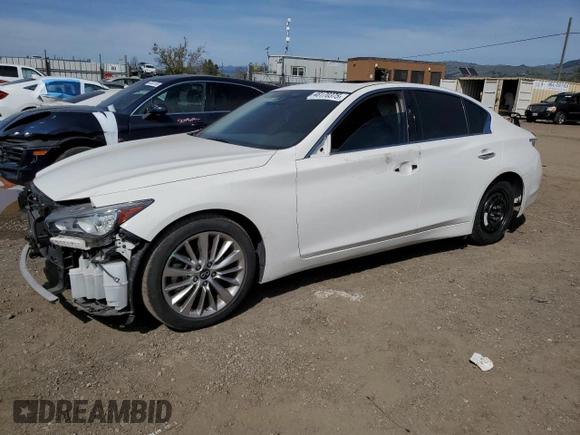 2021 Infiniti Q50 3.0t LUXE with VIN JN1EV7BP3MM703409, listed as a Copart auction lot 48170375 with 78,662 mi miles and Salvage Title. Bid and sale history available at carsss.com. Image 1.