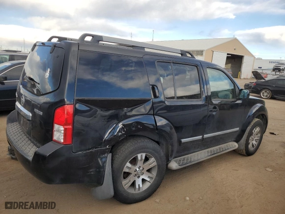 2012 Nissan Pathfinder S with VIN 5N1AR1NB0CC628049, listed as a Copart auction lot 80628384 with 175,448 mi miles and Salvage Title. Bid and sale history available at carsss.com. Image 3.