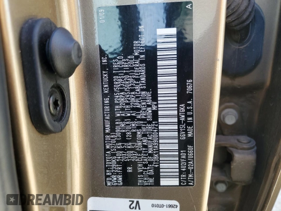 2009 Toyota Venza z VIN 4T3BK11A99U004721, wystawiony jako Copart lot #48777565 z przebiegiem 184 591 mil mil oraz Szkoda całkowita • Salvage title. Historia ofert i sprzedaży dostępna na DreamBid. Obrazek 16.