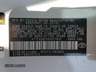 2006 Toyota Solara SE V6 with VIN 4T1FA38P46U073637, listed as a Copart auction lot 52171045 with 77,697 mi miles and Salvage Title. Bid and sale history available at carsss.com. Image 12.
