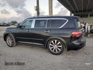 2011 Infiniti QX56 8-passenger with VIN JN8AZ2NC1B9300836, listed as a Copart auction lot 80492064 with 150,205 mi miles and Clean Title. Bid and sale history available at carsss.com. Image 2.