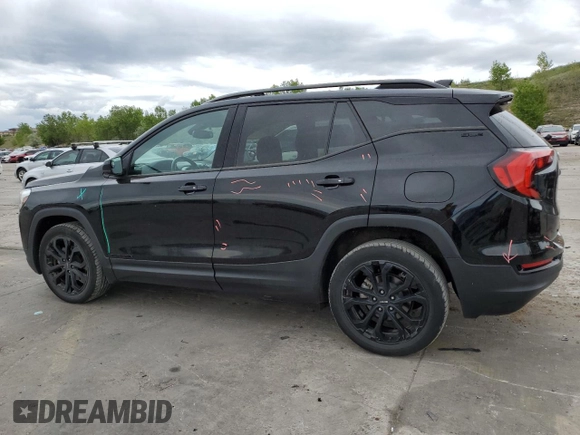 2021 GMC Terrain SLE with VIN 3GKALTEV6ML383540, listed as a Copart auction lot 57163085 with 47,280 mi miles and Salvage title. Bid and sale history available at DreamBid. Image 2.