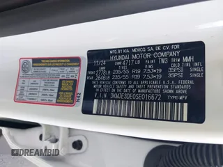 2025 Hyundai Tucson with VIN 3KMJE3DE0SE016672, listed as a IAAI auction lot 42513679 with 3,726 mi miles and . Bid and sale history available at DreamBid. Image 9.