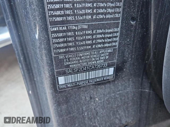 2012 Land Rover Range Rover Sport HSE с VIN SALSF2D41CA726733, выставлен на аукционе Copart как лот 84835094 с пробегом 258 935 миль миль и Чистый • Clean title. История ставок и продаж доступна на DreamBid. Изображение 10.