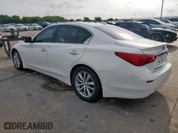 2014 Infiniti Q50 Premium with VIN JN1BV7AP6EM676258, listed as a Copart auction lot 63979615 with 191,948 mi miles and Salvage title. Bid and sale history available at DreamBid. Image 2.